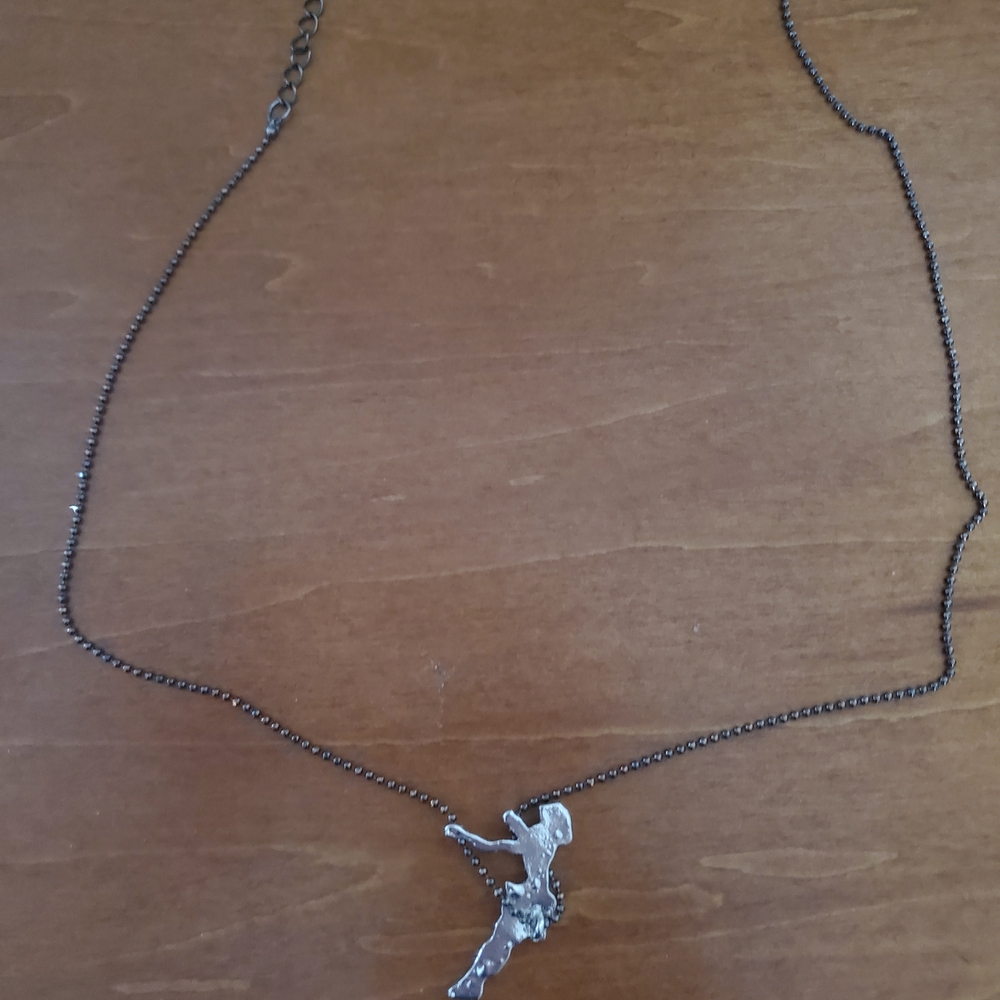 Silver Swinging Girl Necklace